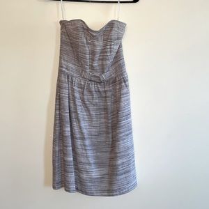 Strapless BR dress, grey/tan Size 0. Worn twice and cleaned.
